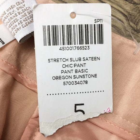 Chico's Pink Slub Sateen Chic Dress Pants Womens 0.5 Small 6 Oregon Sunstone - Picture 10 of 12